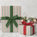 Recherche de rayures rouges et vertes papier cadeau Canne de bonbon