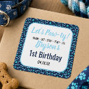 Recherche de empreinte patte bleu autocollants Anniversaire de chien