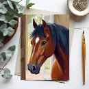 Recherche de poney peinture cartes postales Aquarelle