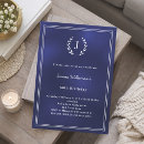 Recherche de de naissance de monogramme invitations Bleu marine