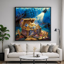 Zoek naar onderzeeërs posters Underwater