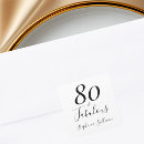 Recherche de 80 ans autocollants Fête d'anniversaire élégante