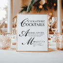 Recherche de signature cocktails Panneau de boisson signature