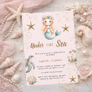 Recherche de sirène baby shower fille invitations Rose