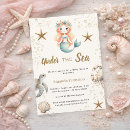 Recherche de sirène baby shower fille invitations Rose