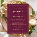 Recherche de bordeaux et or mariage invitations Formel