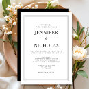 Recherche de noir et blanc mariage invitations Traditionel