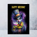 Recherche de clown de cirque vœux cartes Coloré