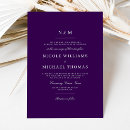 Recherche de violet foncé mariage invitations Monogramme