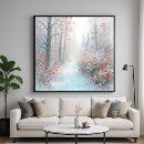 Recherche de forêt rouge posters Hiver