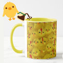 Recherche de poule et poussin tasses Jaune