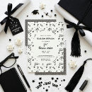 Recherche de obtention du diplôme moderne invitations Noir et blanc