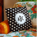 Recherche de pois noir et blanc coussins Cercle