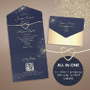 Recherche de or bleu mariage invitations Céleste