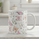 Recherche de papillon sur le rose tasses Motif