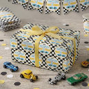 Zoek naar raceauto cadeaupapier Geruite vlag
