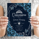 Recherche de bleu argent invitations Floral