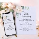 Recherche de 25èmes de mariage anniversaire invitations Élégant