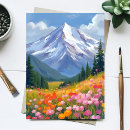 Recherche de fleurs de montagne cartes postales Aquarelle