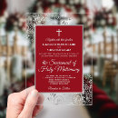 Recherche de rouge cramoisi invitations Élégant