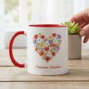 Zoek naar hart bloemen mokken Grandmother
