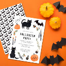 Recherche de citrouille de chat halloween invitations Batte