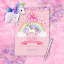 Recherche de licorne anniversaire invitations Kawaii