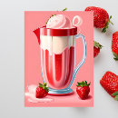 Recherche de milkshake cartes postales Fraise