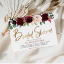 Recherche de burgundy bridal shower invitations Floral