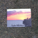 Recherche de lac michigan cartes postales Coucher de soleil