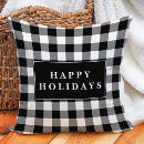 Recherche de motif de damier noir et blanc coussins Neutre