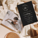 Recherche de black white mariage invitations Monogramme