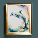 Recherche de dauphin rose posters Aquarelle