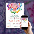 Recherche de mandala coloré invitations Aquarelle