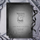 Recherche de damassé noir mariage invitations Goth