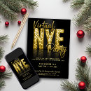 Recherche de new years eve invitations Noir et or