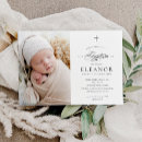 Recherche de de blanc de bébé baptême invitations Élégant