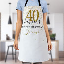Recherche de anniversaire élégant tabliers Noir et or