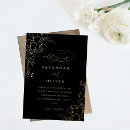 Recherche de black gold floral mariage invitations Rustique