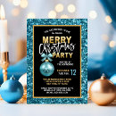 Recherche de fête de bleue turquoise noël invitations Élégant