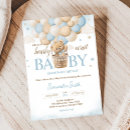 Zoek naar boho teddy bear baby shower invitations Blauw