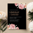 Recherche de rose et noir mariage invitations Romantique