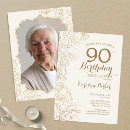 Recherche de 90th photo anniversaire invitations Élégant