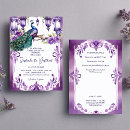 Recherche de de paon mariage invitations Violet