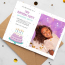 Recherche de gâteau et bougie invitations Girl