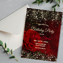 Recherche de noir rouge et or invitations Parties scintillant