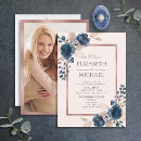 Recherche de rose bleu marine mariage invitations Tendance