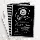 Recherche de anniversaire 25 cartes invitations Typographie