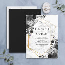 Recherche de marbre noir et blanc invitations Élégant