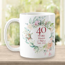 Recherche de mariage anniversaire 40 ans tasses Élégant